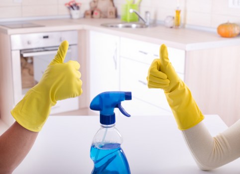 Professional office cleaners working in a Hammersmith workspace