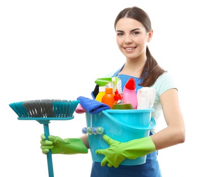 Professional home cleaners working in a Hammersmith living room