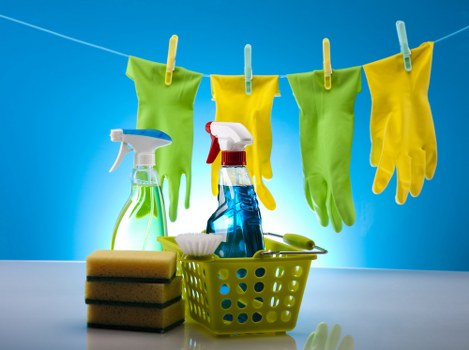 Team focused on safe and professional cleaning practices