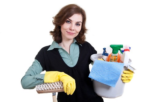Personal protective equipment including gloves and mask for cleaning work